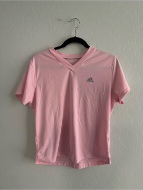 Adidas Pink V-Neck Performance Shirt